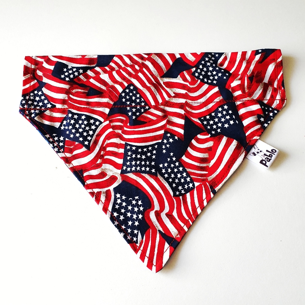 3 for $15* Patriotic Over The Collar Dog Bandana - Picture 3 of 10